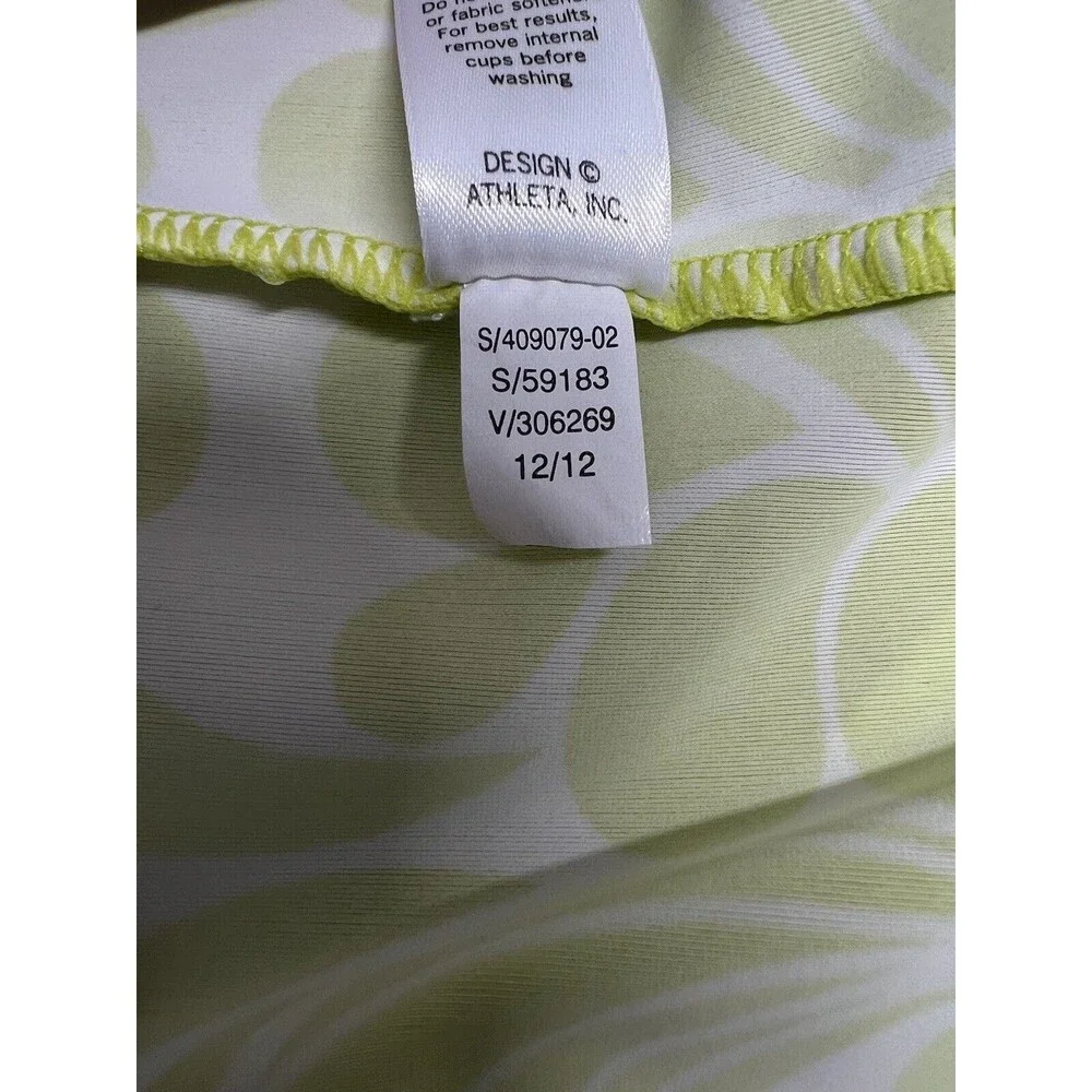 Athleta Kokomo Halter Swim Sport Dress XL Green Floral Print Bra Insert - Picture 10 of 11